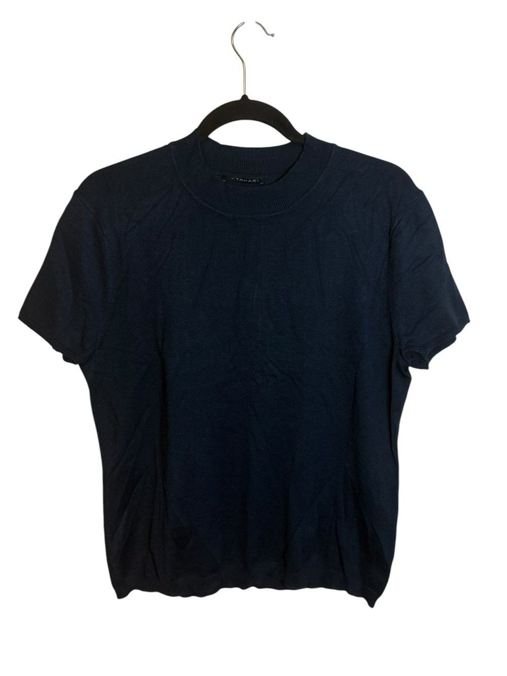 T Tahari Deep Teal Short Sleeve Sweater